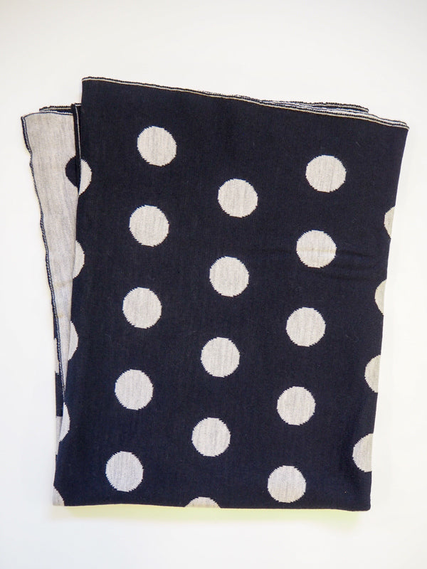 Merino Wool Spot Knit Baby Blanket lunagallery