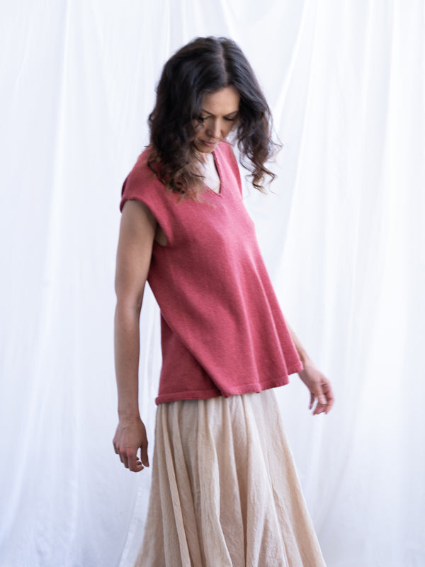 COTTON Cap Sleeve Swing Tee - Plum