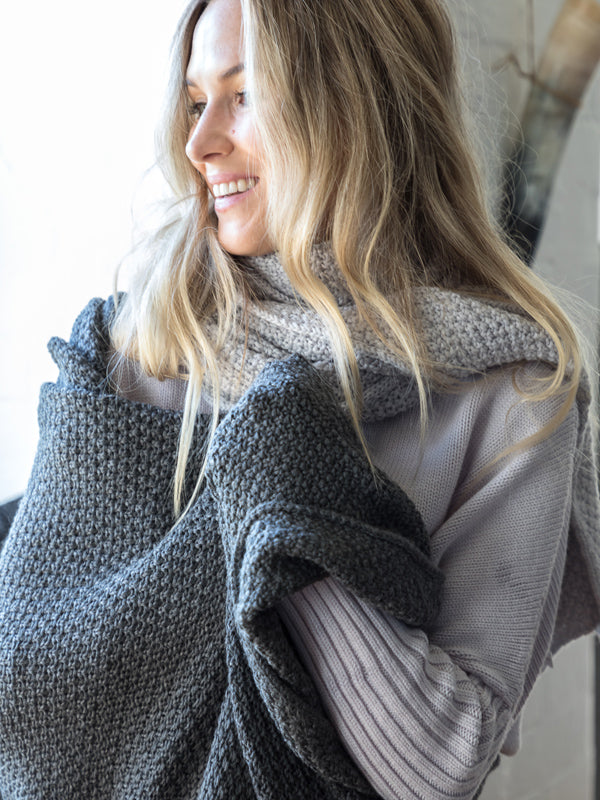 MERINO WOOL Moss Blanket