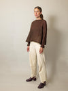 Sheer MOHAIR Raglan Sleeve Sweater . Espresso