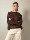 Sheer MOHAIR Raglan Sleeve Sweater . Espresso