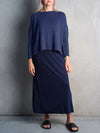 COTTON Textured Rib Jumper .  Indigo