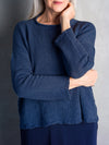 COTTON Textured Rib Jumper .  Indigo