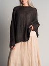 MOHAIR Luscious Lace Rib Sweater . IronBark