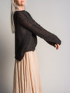 MOHAIR Luscious Lace Rib Sweater . IronBark