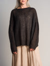 MOHAIR Luscious Lace Rib Sweater . IronBark