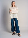 MOHAIR Luscious Lace Rib Sweater . Froth