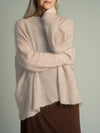 MOHAIR Luscious Lace Rib Sweater . Ash Rose