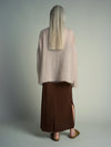 MOHAIR Luscious Lace Rib Sweater . Ash Rose