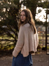 MOHAIR + MERINO Diamond Crop Cardi . Biscotti