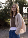 MOHAIR + MERINO Diamond Crop Cardi . Biscotti