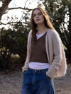 MOHAIR + MERINO Diamond Crop Cardi . Biscotti