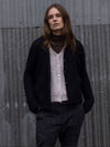 MOHAIR + MERINO Diamond Crop Cardi . Black