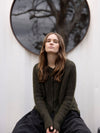 MOHAIR + MERINO Diamond Crop Cardi . Olive