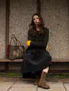 MOHAIR + MERINO Diamond Crop Cardi . Olive