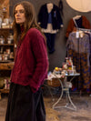 MOHAIR + MERINO Diamond Crop Cardi . Raspberry