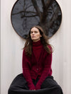 MOHAIR + MERINO Diamond Crop Cardi . Raspberry
