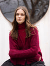 MOHAIR + MERINO Diamond Crop Cardi . Raspberry