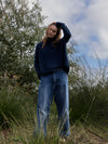 MOHAIR + MERINO Roll Neck Jumper . Midnight