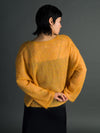 Sheer MOHAIR Crop V Neck Sweater . Mandarin
