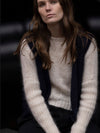 MOHAIR + MERINO Waffle Crop Jumper . Biscotti