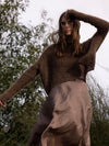 MOHAIR + MERINO Waffle Crop Jumper . Coffee