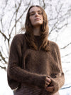 MOHAIR + MERINO Waffle Crop Jumper . Coffee