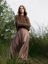 MOHAIR + MERINO Waffle Crop Jumper . Coffee