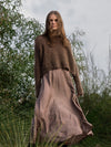 MOHAIR + MERINO Waffle Crop Jumper . Coffee