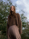 MOHAIR + MERINO Waffle Crop Jumper . Coffee
