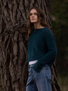 MOHAIR + MERINO Waffle Crop Jumper . Teal