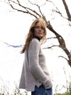 MOHAIR + MERINO Shadow Rib Jumper . Flax