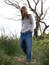 MOHAIR + MERINO Shadow Rib Jumper . Flax