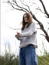 MOHAIR + MERINO Shadow Rib Jumper . Flax