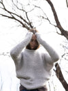 MOHAIR + MERINO Shadow Rib Jumper . Flax