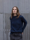 MOHAIR + MERINO Shadow Rib Jumper . Navy