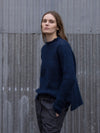 MOHAIR + MERINO Shadow Rib Jumper . Navy