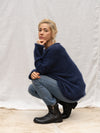 MOHAIR + MERINO Roll Neck Jumper . Midnight