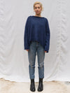 MOHAIR + MERINO Roll Neck Jumper . Midnight