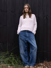 MERINO WOOL Roll Neck Jumper . Peony