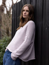 MERINO WOOL Roll Neck Jumper . Peony