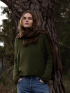 MERINO WOOL Roll Neck Jumper . Seaweed