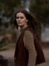 MOHAIR + MERINO Sleeveless Vest . Espresso