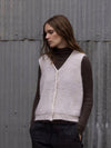 MOHAIR + MERINO Sleeveless Vest . Marshmallow