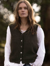 MOHAIR + MERINO Sleeveless Vest . Olive