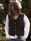 MOHAIR + MERINO Sleeveless Vest . Olive