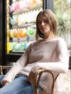 Sheer MOHAIR Raglan Sleeve Sweater . Pink