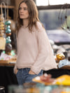 Sheer MOHAIR Raglan Sleeve Sweater . Pink