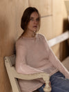 Sheer MOHAIR Raglan Sleeve Sweater . Pink