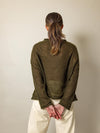 Sheer MOHAIR Raglan Sleeve Sweater . Olive